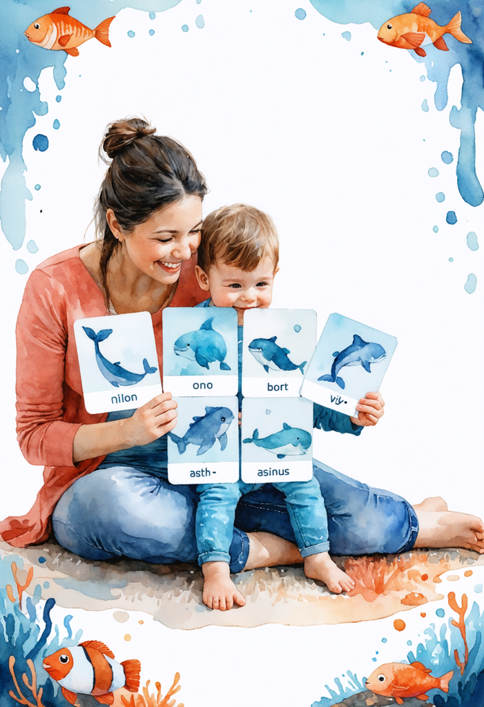 Ocean Animals Pronunciation & Play Cards (EN+PL) Toddlers